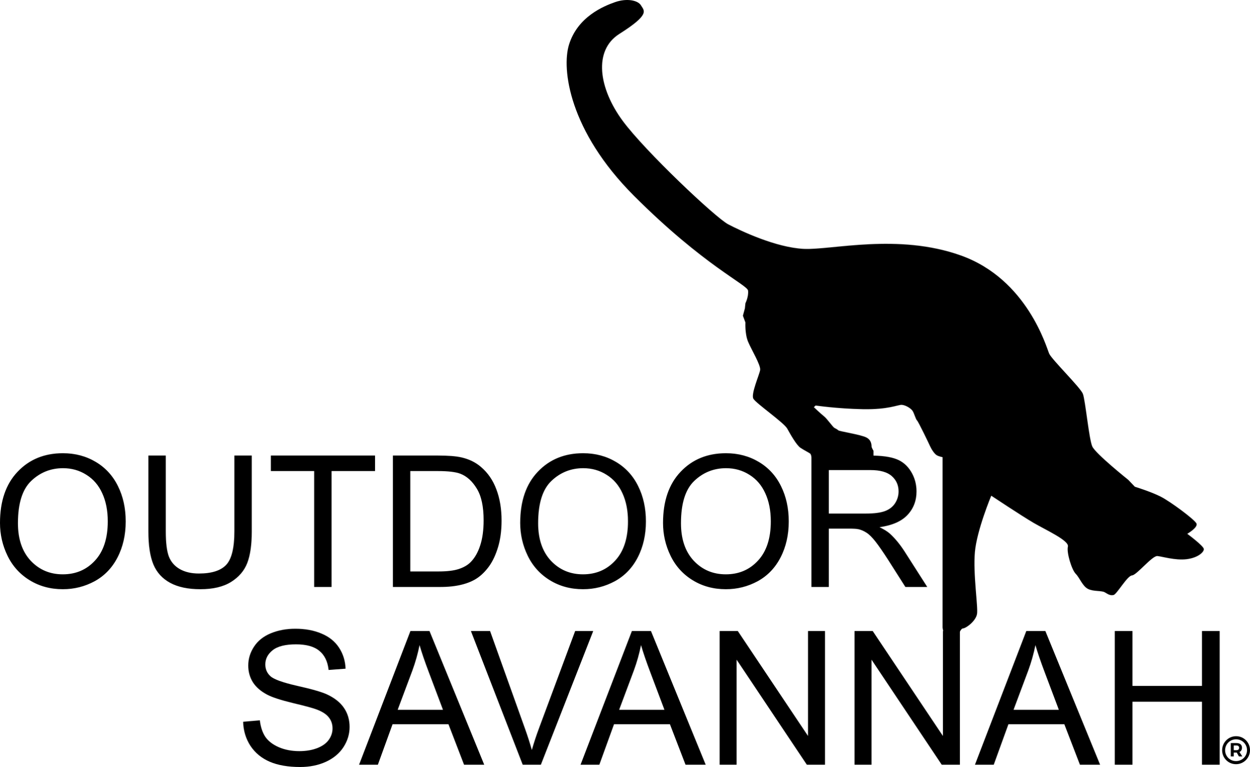 OutdoorSavannah logo, part of the Raja and David brand, representing trademarks in pet furniture cat shelf products and online entertainment services featuring DIY cat wall content and outdoor adventures with Raja the cat